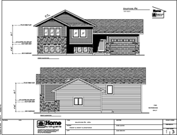 Image of a revised exterior quarter print provided in the design process. Red lines indicate customer's requested changes.